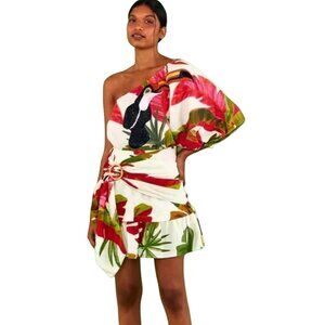 Farm Rio Spring Forest Embroidered Blouse in Multicolor Size Extra Large New